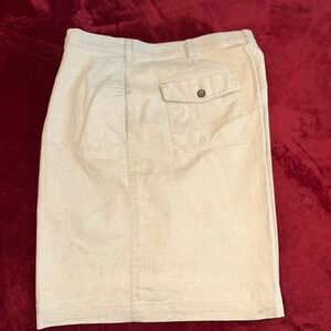 Fieldmaster Mens Beige Linen Cotton Pleated Shorts Size 40 Oatmeal Casual 63368
